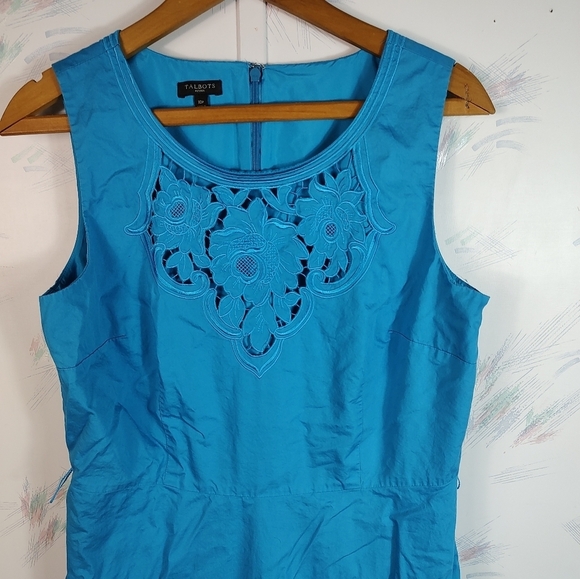 Talbots Blue Sleeveless Dress 10P - Picture 2 of 10